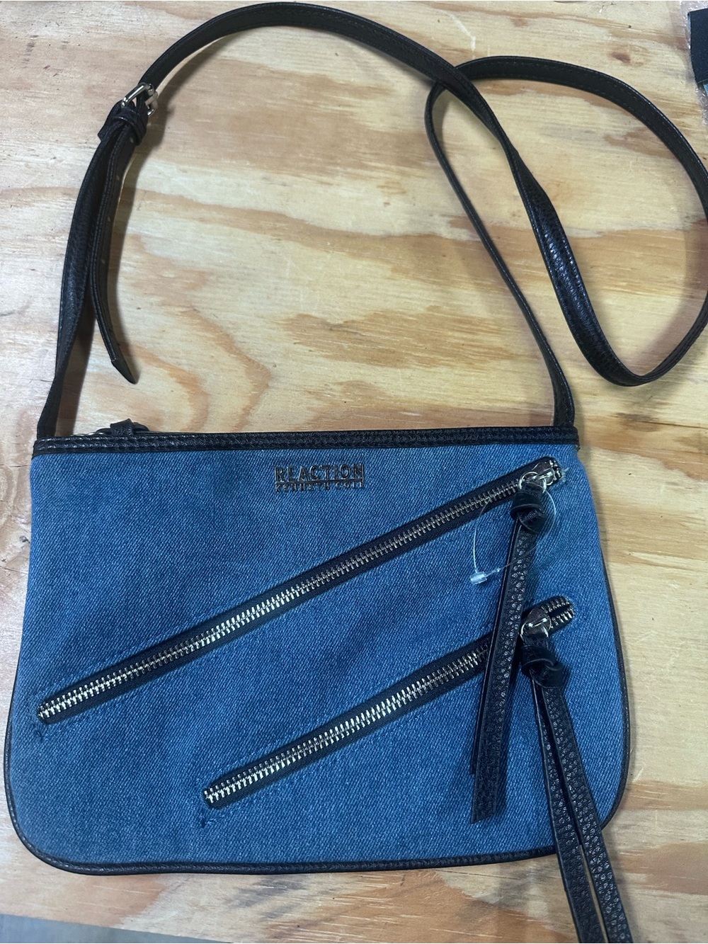 Kenneth Cole Reaction Denim Crossbody with Black Trim